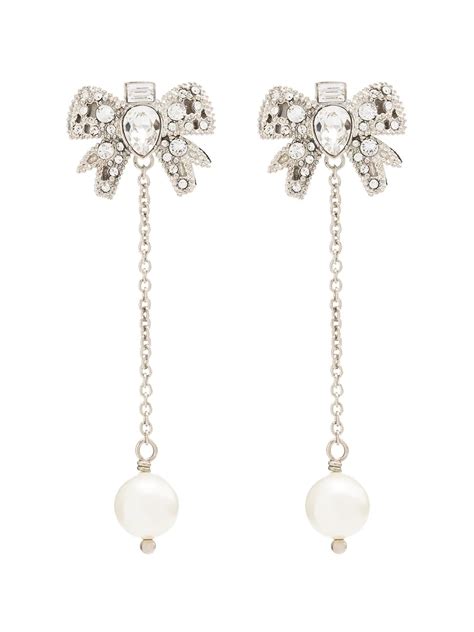 miu miu bow earrings|farfetch miu mia earrings.